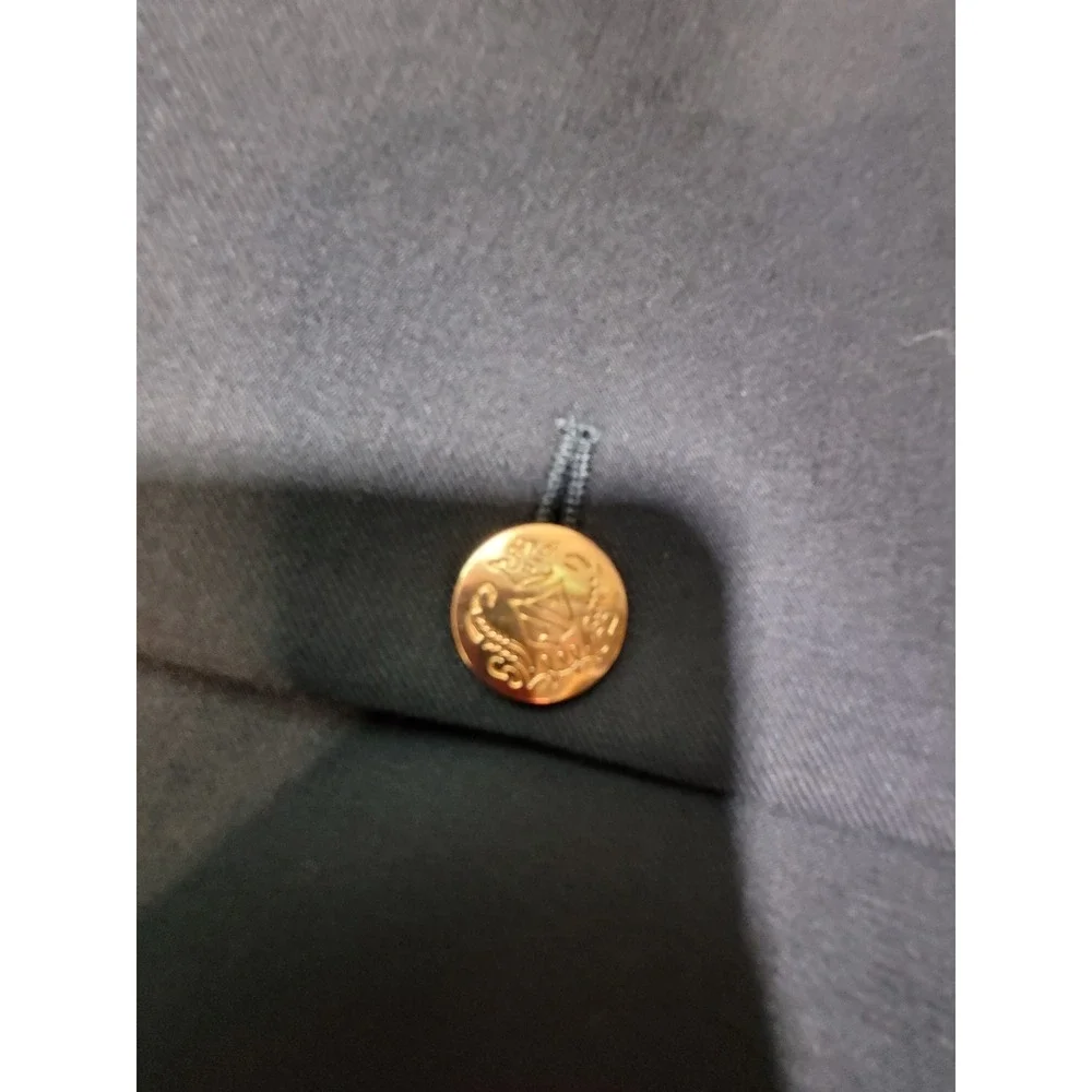 Jos. A. Bank Blazer Mens 42 Traditional Fit Black Gold Crest Buttons Preppy